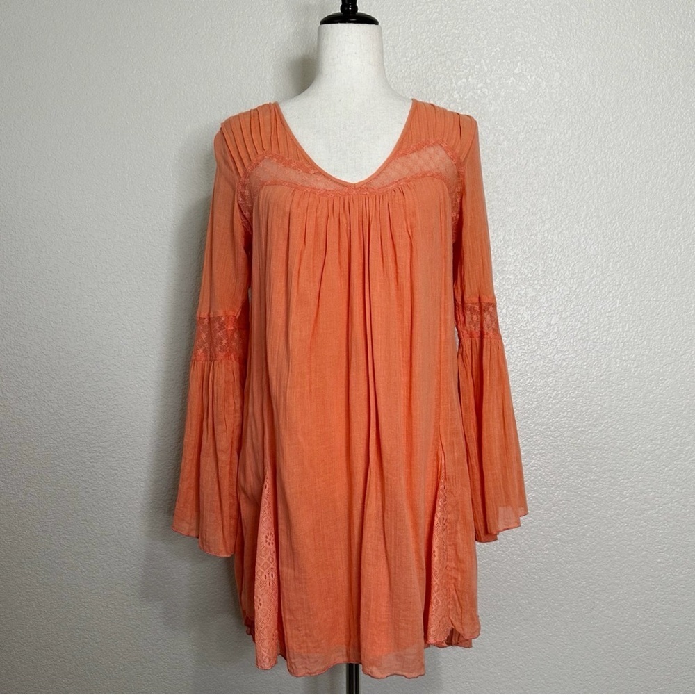 Billabong Coral Bell Sleeves Cover Up Mini Dress, Sz Small